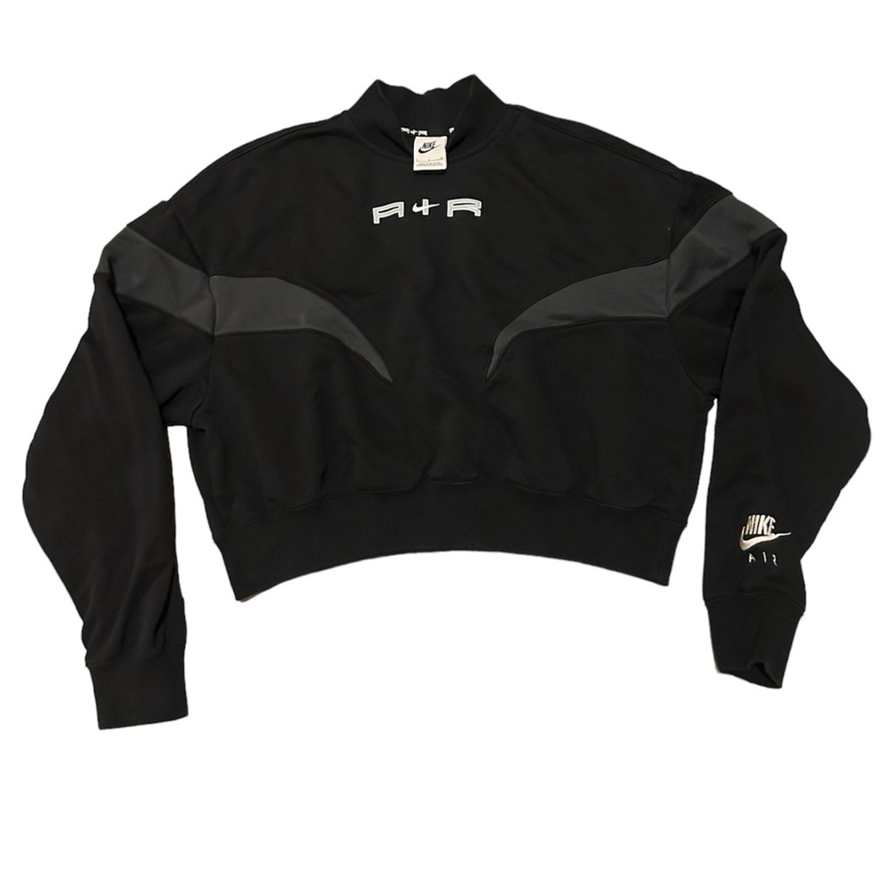 Women’s Nike Air Cropped Pullover Crewneck Sweater Black / Grey Size Small Used